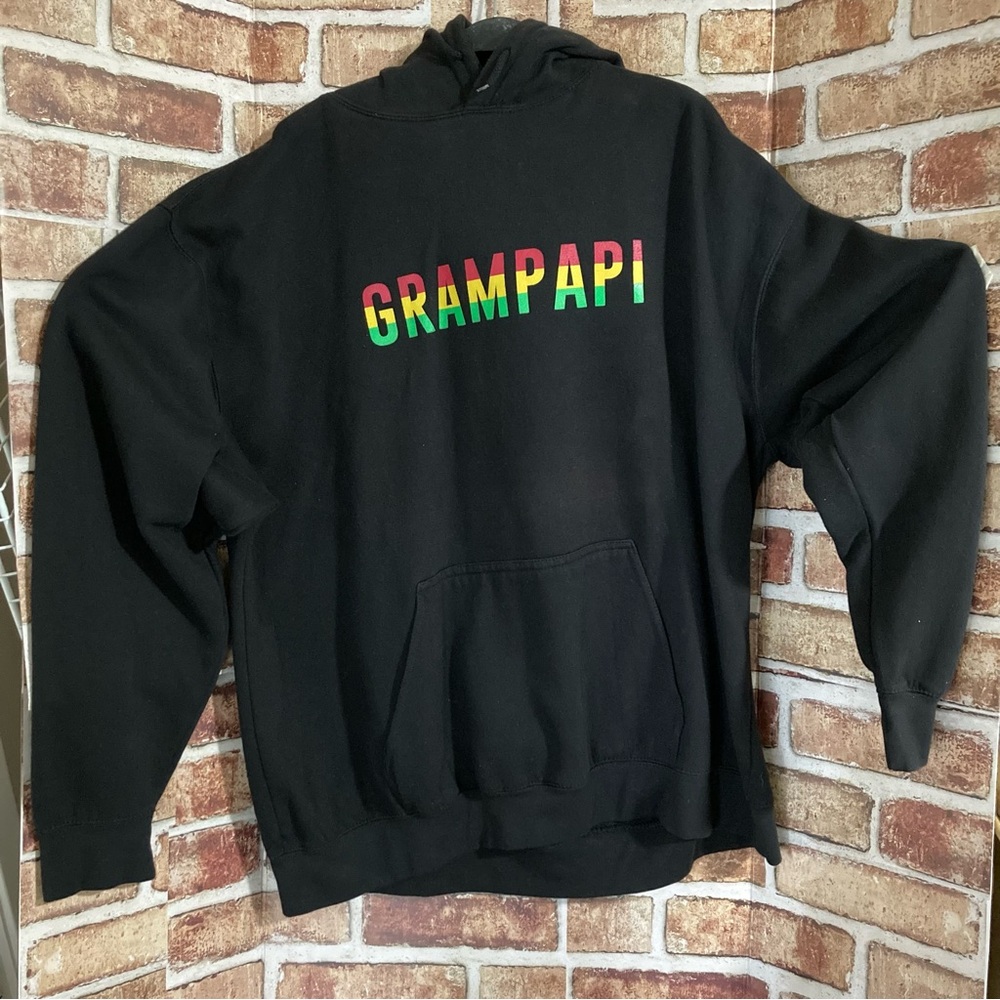 Black Hoodie with Colorful GRAMPAPI Print